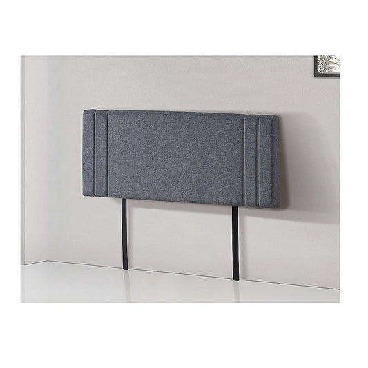 Linen Fabric Double Bed Deluxe Headboard Bedhead - Grey V63-821593