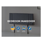 Linen Fabric Double Bed Deluxe Headboard Bedhead - Grey V63-821593