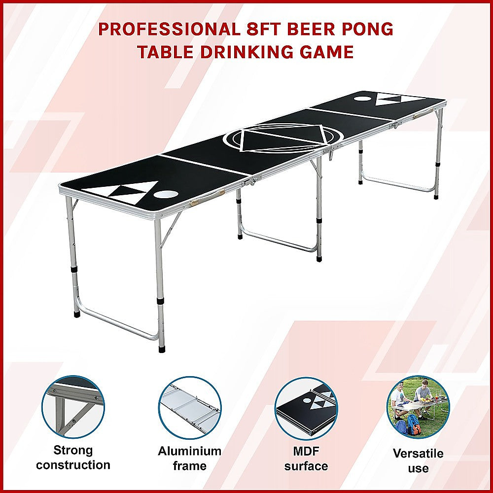 Professional 8ft Beer Pong Table Drinking Game V63-821713