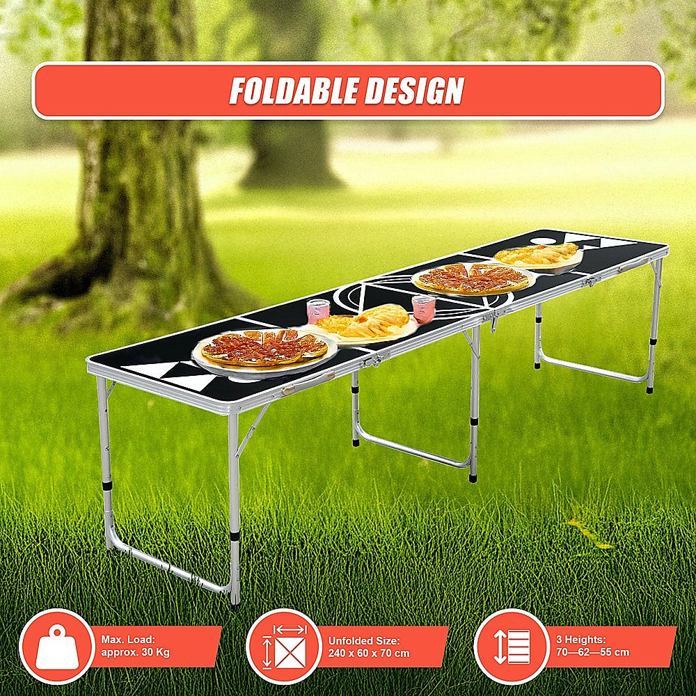 Professional 8ft Beer Pong Table Drinking Game V63-821713