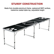 Professional 8ft Beer Pong Table Drinking Game V63-821713