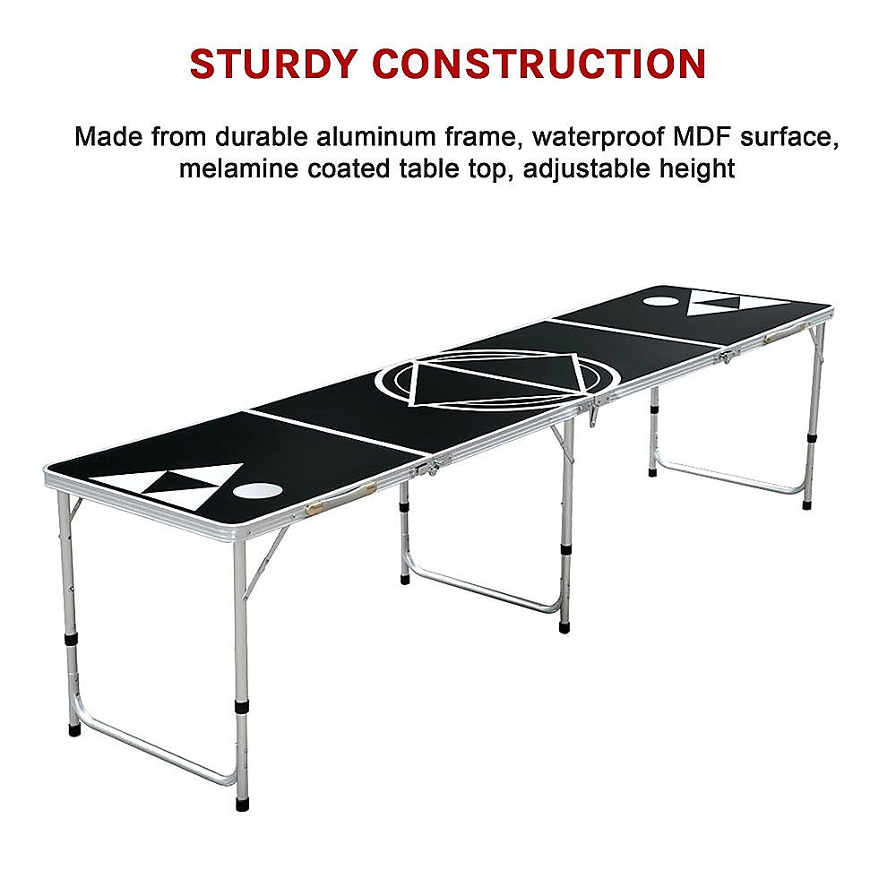 Professional 8ft Beer Pong Table Drinking Game V63-821713