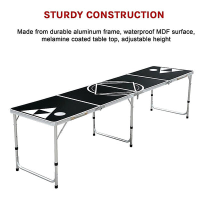Professional 8ft Beer Pong Table Drinking Game V63-821713