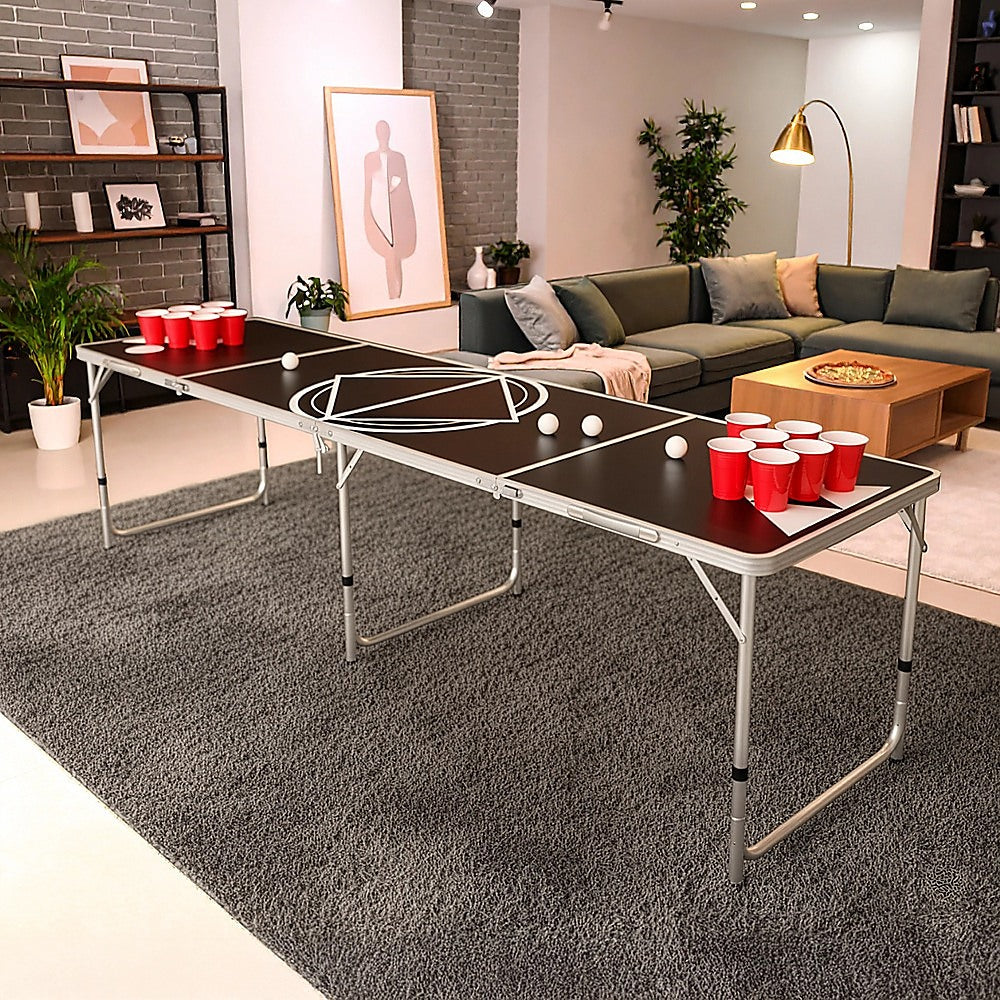 Professional 8ft Beer Pong Table Drinking Game V63-821713