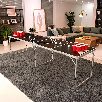Professional 8ft Beer Pong Table Drinking Game V63-821713