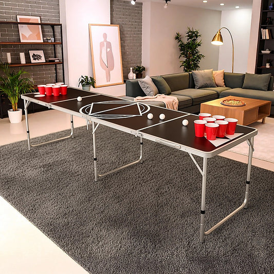 Professional 8ft Beer Pong Table Drinking Game V63-821713