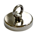 Round Neodymium Fishing Magnet with Countersunk Hole and Eyebolt, 500 LBS pull V63-821733