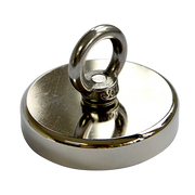 Round Neodymium Fishing Magnet with Countersunk Hole and Eyebolt, 500 LBS pull V63-821733