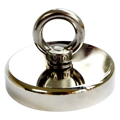 Round Neodymium Fishing Magnet with Countersunk Hole and Eyebolt, 500 LBS pull V63-821733