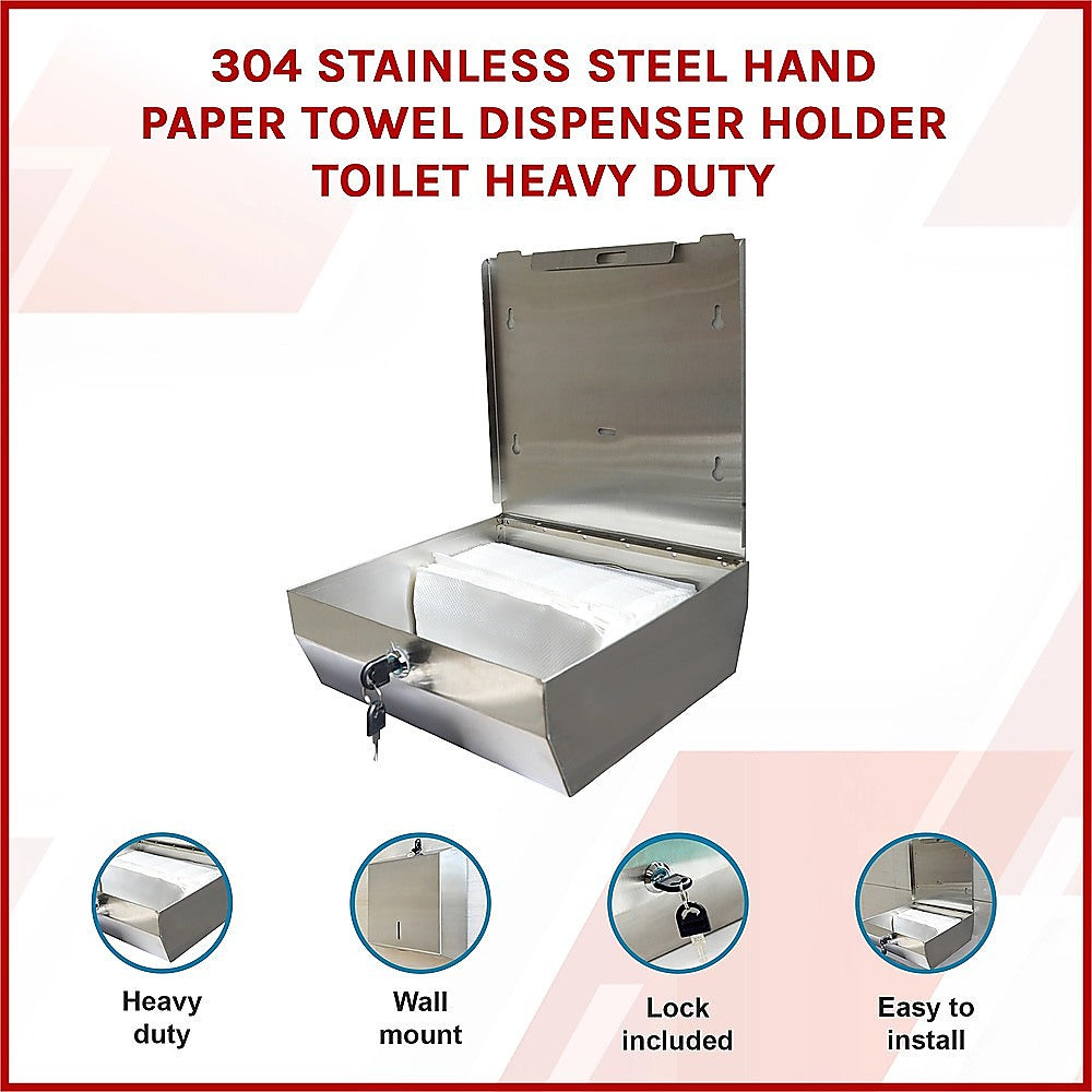 304 Stainless Steel Hand Paper Towel Dispenser Holder Toilet Heavy Duty V63-821741