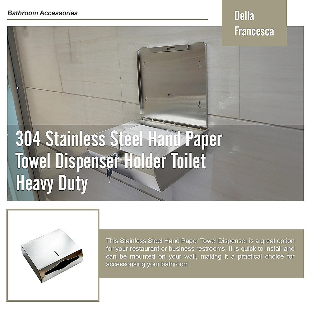 304 Stainless Steel Hand Paper Towel Dispenser Holder Toilet Heavy Duty V63-821741
