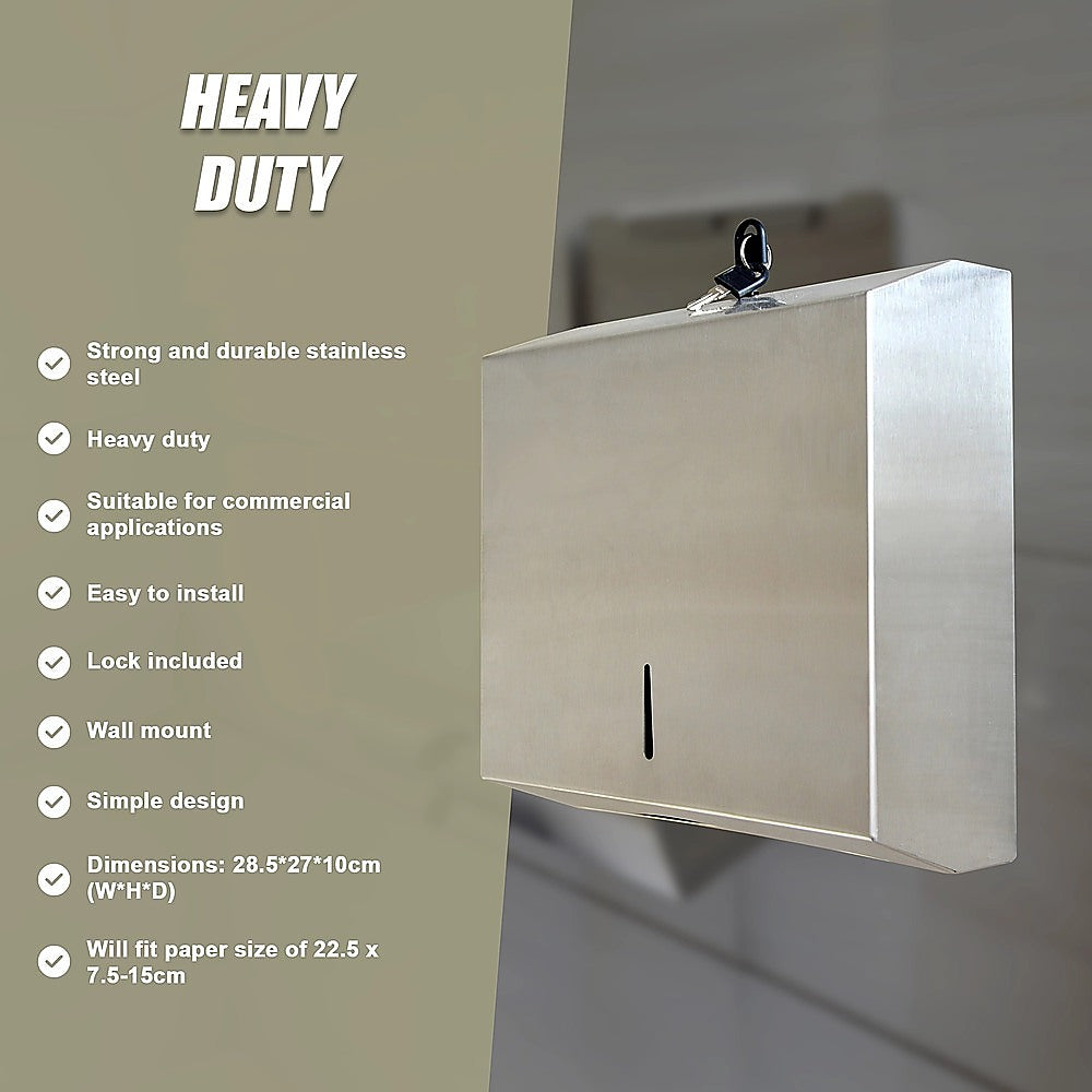 304 Stainless Steel Hand Paper Towel Dispenser Holder Toilet Heavy Duty V63-821741