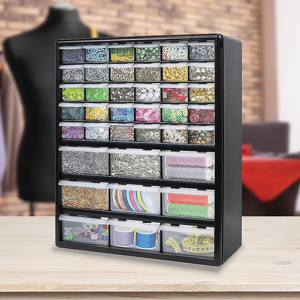 Storage Cabinet Drawers 39 Plastic Tool Box Containers Organiser Cupboard V63-821751