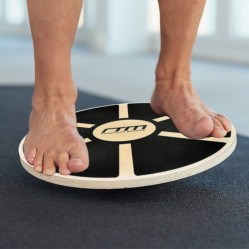 Heavy Duty 15.5" Wooden Balance Board with Non-Slip Pad for Fitness Training V63-821761