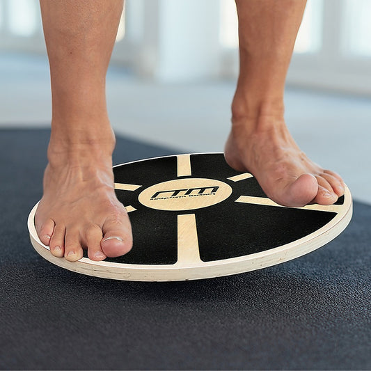 Heavy Duty 15.5" Wooden Balance Board with Non-Slip Pad for Fitness Training V63-821761