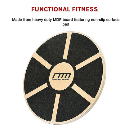 Heavy Duty 15.5" Wooden Balance Board with Non-Slip Pad for Fitness Training V63-821761