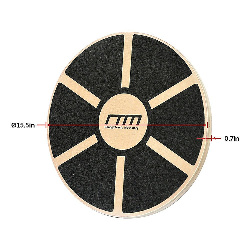 Heavy Duty 15.5" Wooden Balance Board with Non-Slip Pad for Fitness Training V63-821761