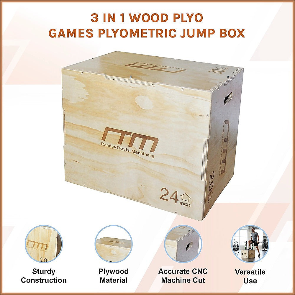 3 IN 1 Wood Plyo Games Plyometric Jump Box V63-821771