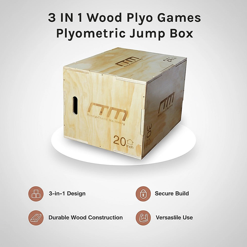 3 IN 1 Wood Plyo Games Plyometric Jump Box V63-821771