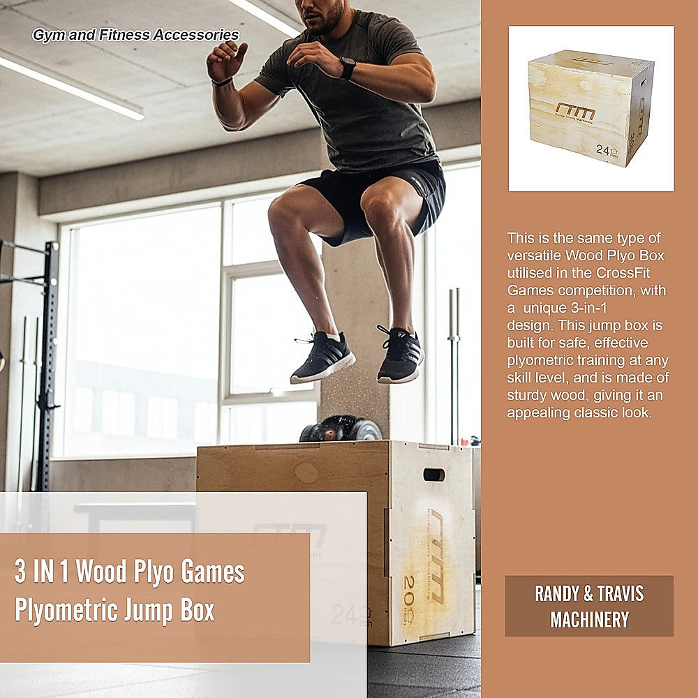 3 IN 1 Wood Plyo Games Plyometric Jump Box V63-821771