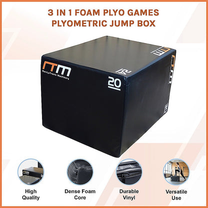 3 IN 1 Foam Plyo Games Plyometric Jump Box V63-821781