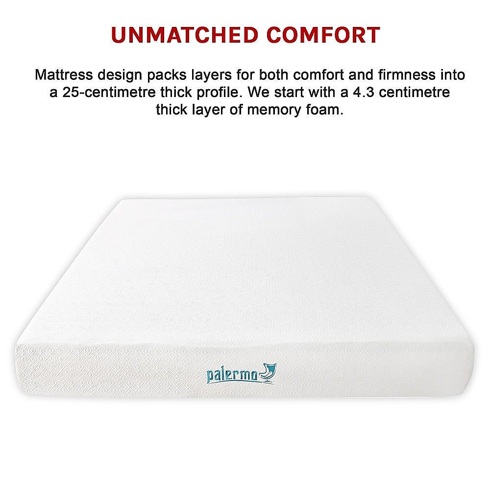 King 25cm Gel Memory Foam Mattress - Dual-Layered Comfort with CertiPUR-US Certified Foam V63-821841