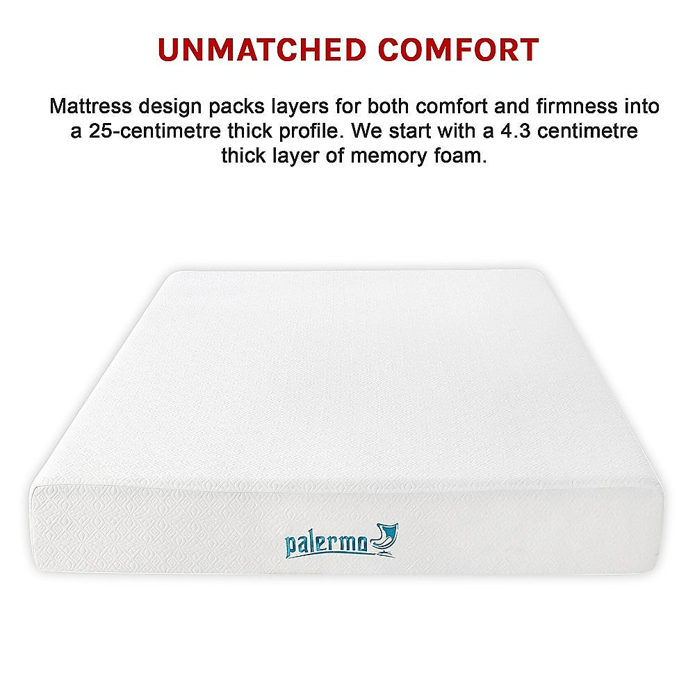 Queen 25cm Gel Memory Foam Mattress - Dual-Layered Comfort with CertiPUR-US Certified Foam V63-821861