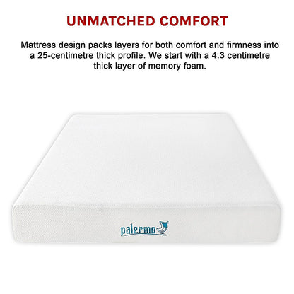 Queen 25cm Gel Memory Foam Mattress - Dual-Layered Comfort with CertiPUR-US Certified Foam V63-821861