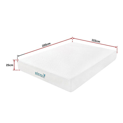 Queen 25cm Gel Memory Foam Mattress - Dual-Layered Comfort with CertiPUR-US Certified Foam V63-821861