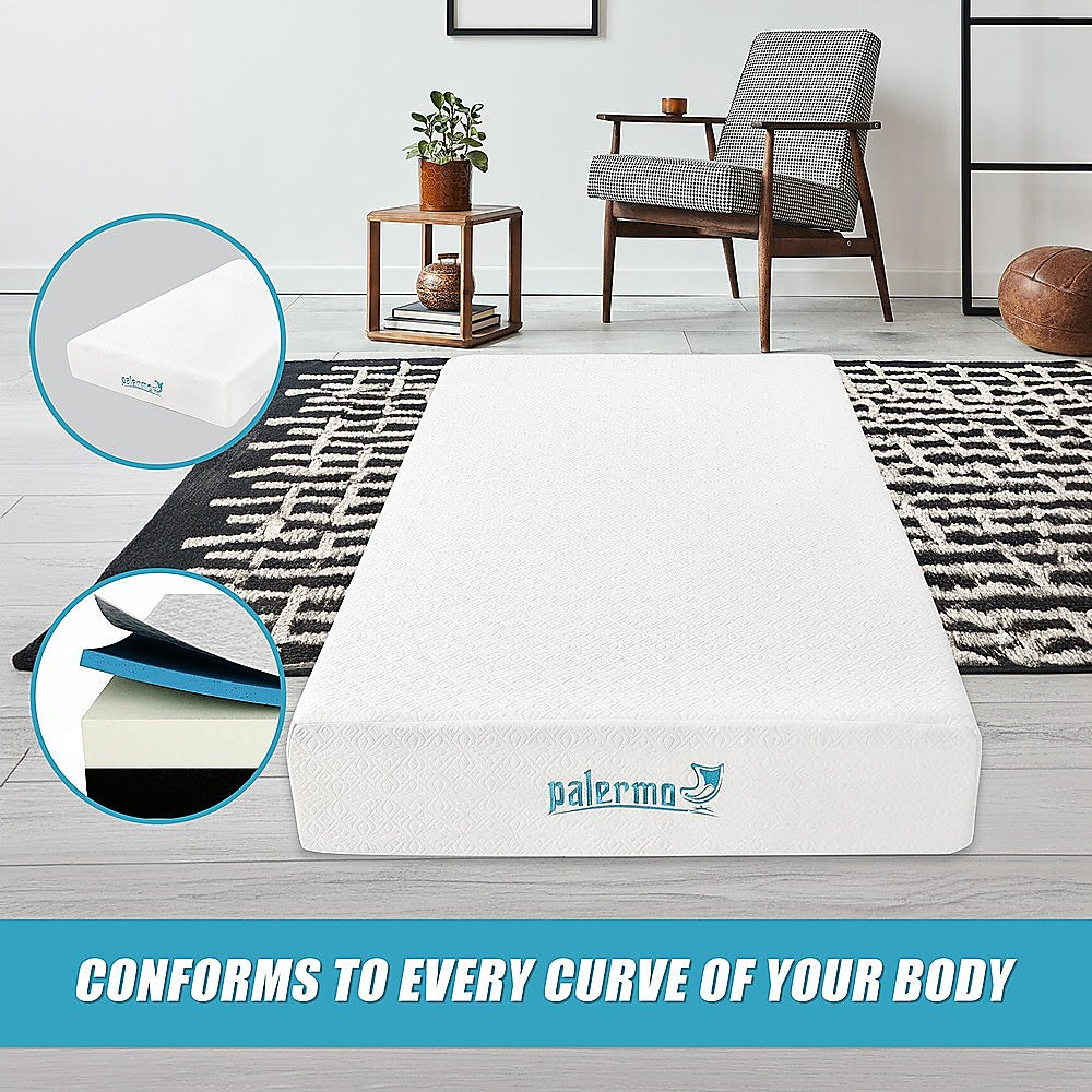 King Single 25cm Gel Memory Foam Mattress - Dual-Layered Comfort with CertiPUR-US Certified Foam V63-821901