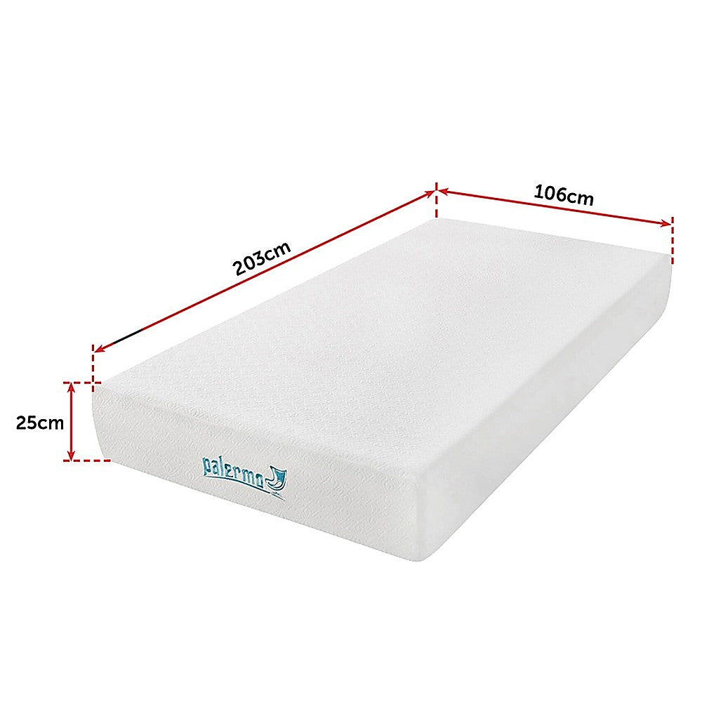 King Single 25cm Gel Memory Foam Mattress - Dual-Layered Comfort with CertiPUR-US Certified Foam V63-821901