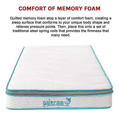 King Single 20cm Hybrid Mattress - Memory Foam and Innerspring Support V63-821911