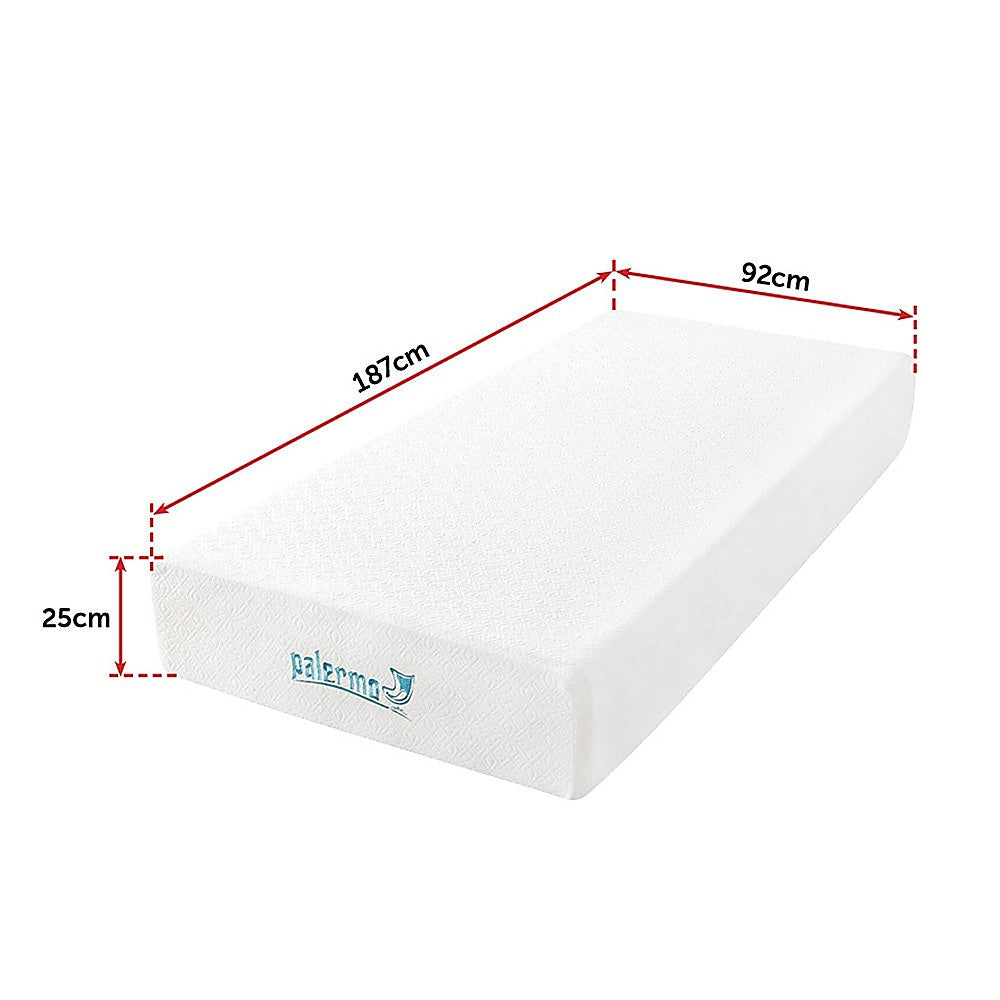 Single 25cm Gel Memory Foam Mattress - Dual-Layered Comfort with CertiPUR-US Certified Foam V63-821921