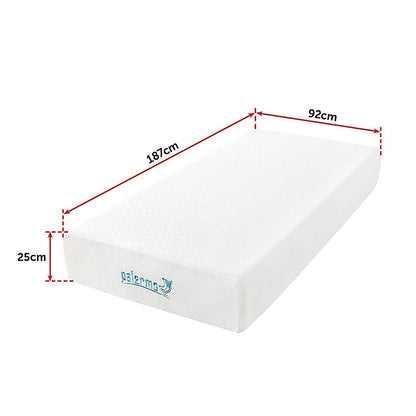 Single 25cm Gel Memory Foam Mattress - Dual-Layered Comfort with CertiPUR-US Certified Foam V63-821921