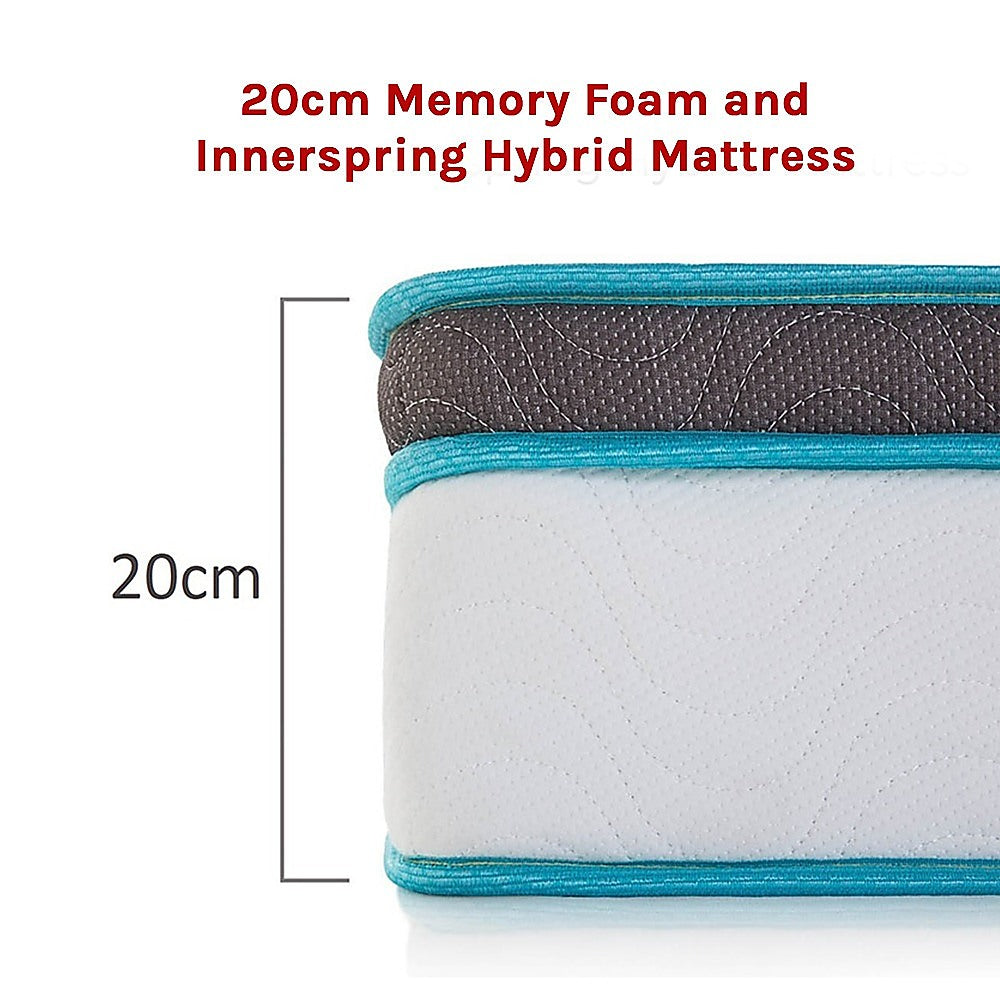 Single 20cm Hybrid Mattress - Memory Foam and Innerspring Support V63-821931
