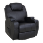 Black Massage Sofa Chair Recliner 360 Degree Swivel PU Leather Lounge 8 Point Heated V63-821971