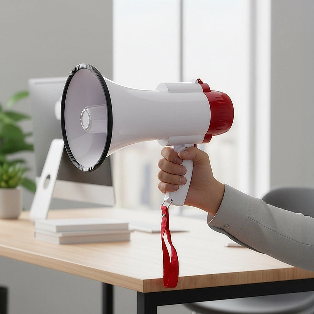 Audio Megaphone 25Watt Bull Horn with Siren V63-821981
