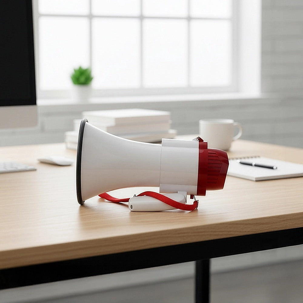 Audio Megaphone 25Watt Bull Horn with Siren V63-821981