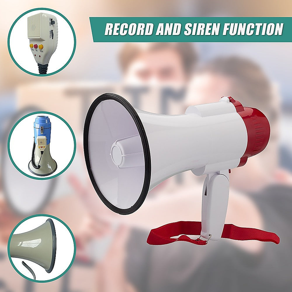 Audio Megaphone 25Watt Bull Horn with Siren V63-821981
