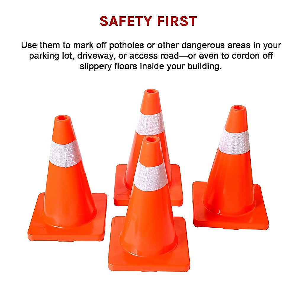 4pcs 45cm Road Traffic Cones Reflective Overlap Parking Emergency Safety Cone V63-821991