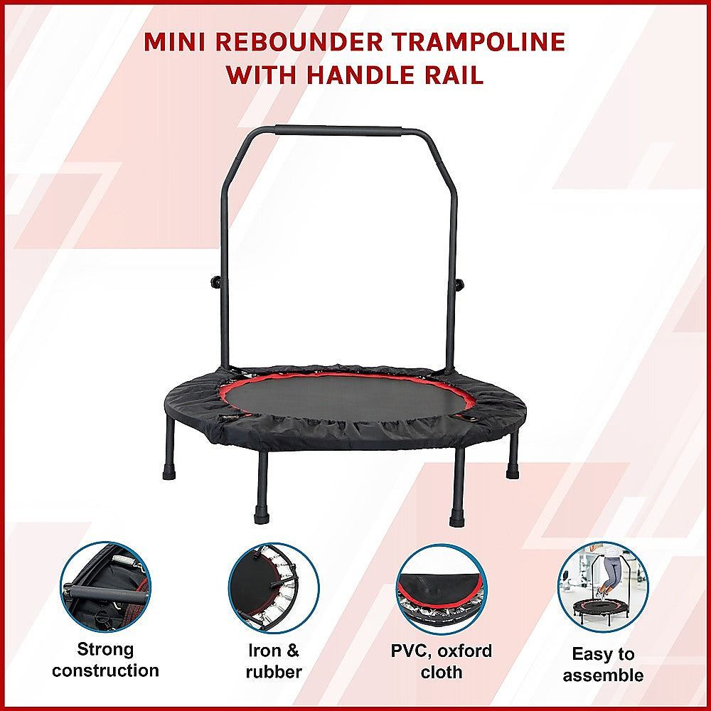 Mini Rebounder Trampoline with Adjustable Handle - Fitness Bounce Trainer V63-822011