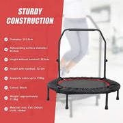 Mini Rebounder Trampoline with Adjustable Handle - Fitness Bounce Trainer V63-822011