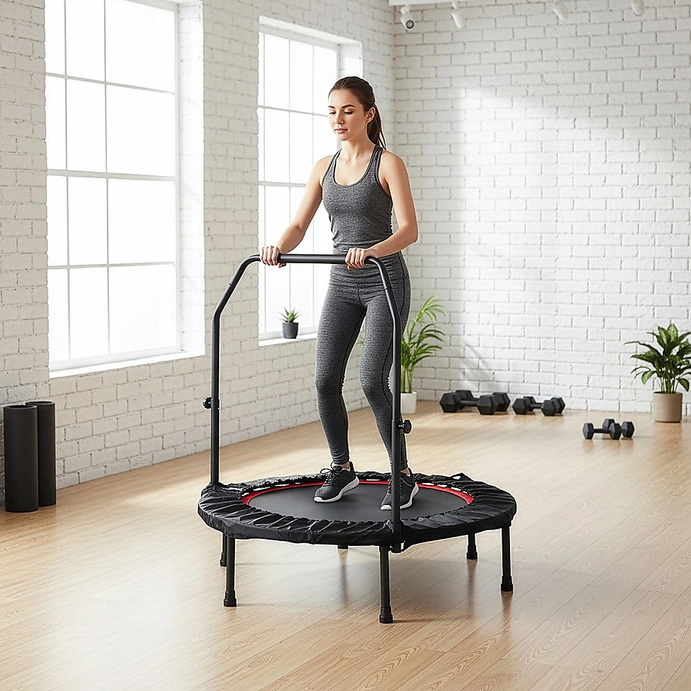 Mini Rebounder Trampoline with Adjustable Handle - Fitness Bounce Trainer V63-822011