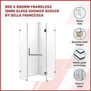 900 x 900mm Frameless 10mm Glass Shower Screen By Della Francesca V63-822141