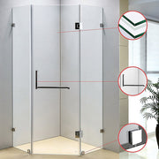900 x 900mm Frameless 10mm Glass Shower Screen By Della Francesca V63-822141