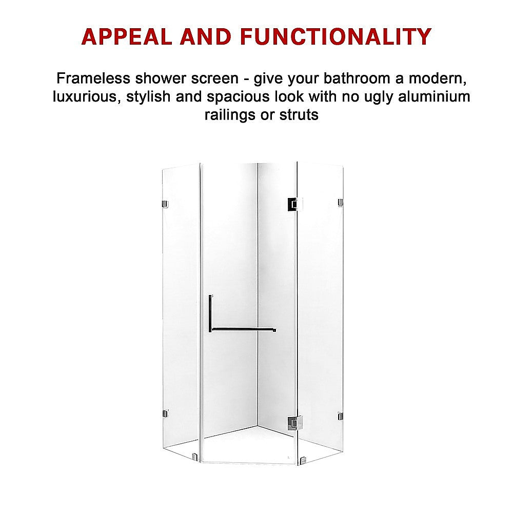 900 x 900mm Frameless 10mm Glass Shower Screen By Della Francesca V63-822141