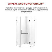 1000 x 1000mm Frameless 10mm Glass Shower Screen By Della Francesca V63-822151