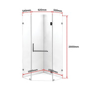 1000 x 1000mm Frameless 10mm Glass Shower Screen By Della Francesca V63-822151