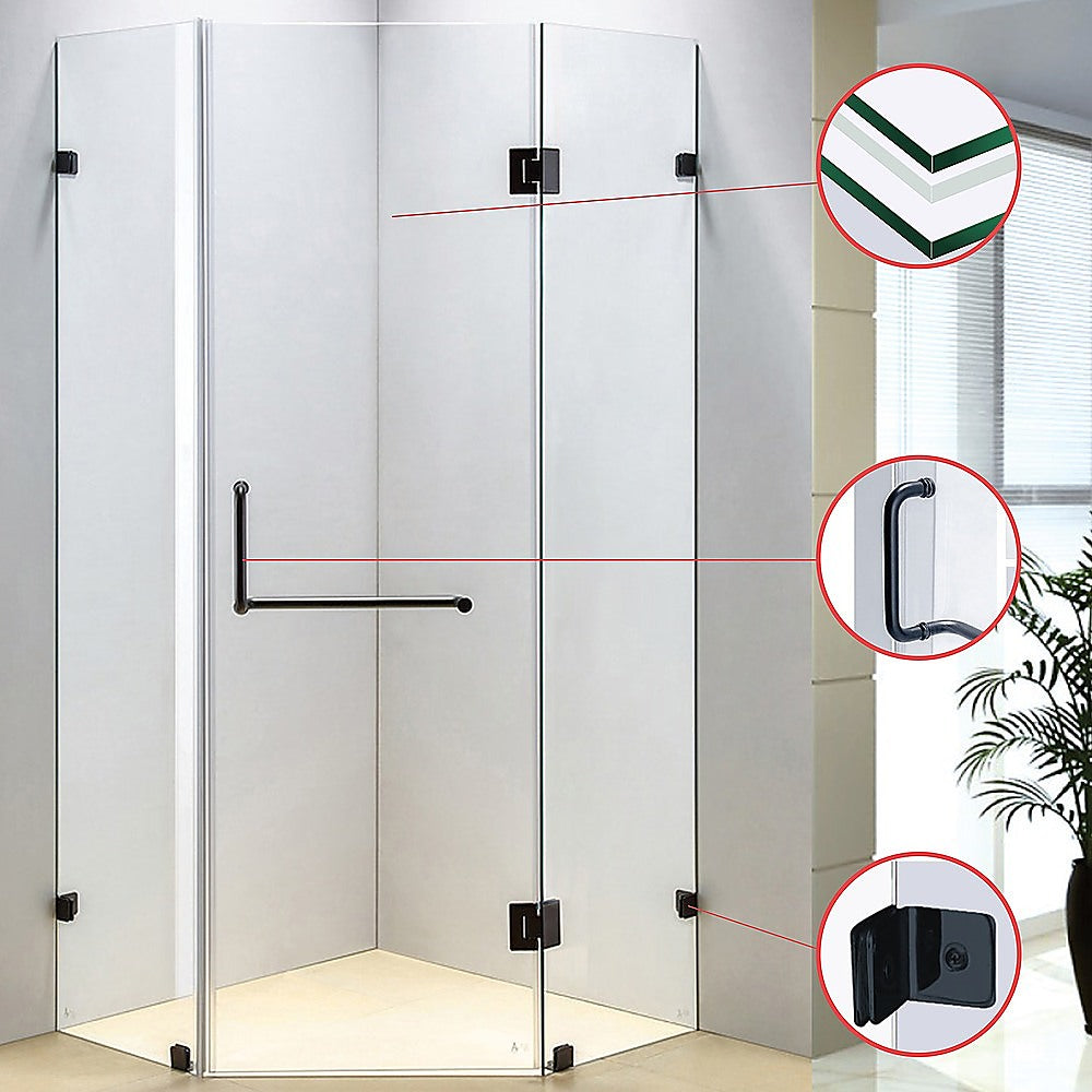 900 x 900mm Frameless 10mm Glass Shower Screen By Della Francesca V63-822181
