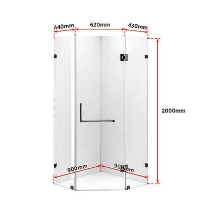 900 x 900mm Frameless 10mm Glass Shower Screen By Della Francesca V63-822181